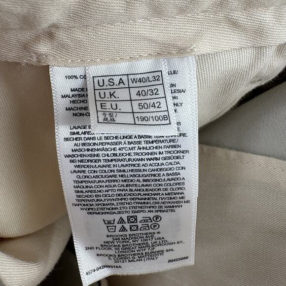 NWT Brooks Brothers Clark Light Weight Advantage Chino Wrinkle Free Pant 40 x 32 - Picture 13 of 16